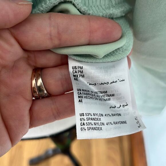Alfani Womens Hoodie Sweatshirt Drop Shoulder Light Green Size Petite Medium NWT - Picture 10 of 11